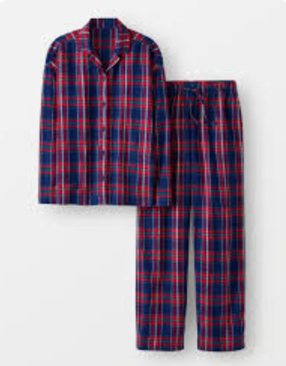 Hanna Andersson Holiday Flannel Pajama Set in Plaid Red and Blue
